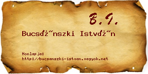 Bucsánszki István névjegykártya