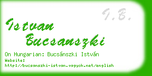istvan bucsanszki business card